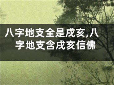 八字地支全是戌亥,八字地支含戌亥信佛