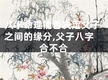 八字命理能否决定父子之间的缘分,父子八字合不合