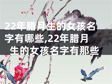 22年腊月生的女孩名字有哪些,22年腊月生的女孩名字有那些