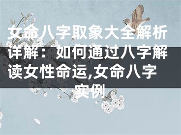 女命八字取象大全解析详解：如何通过八字解读女性命运,女命八字实例