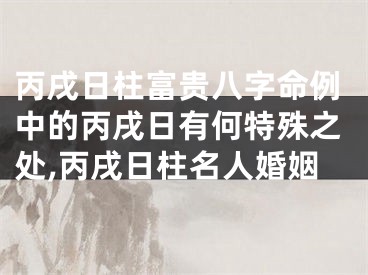 丙戌日柱富贵八字命例中的丙戌日有何特殊之处,丙戌日柱名人婚姻