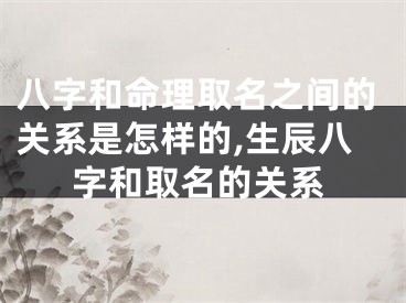 八字和命理取名之间的关系是怎样的,生辰八字和取名的关系