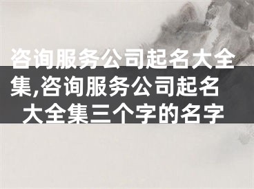 咨询服务公司起名大全集,咨询服务公司起名大全集三个字的名字