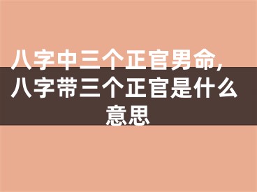 八字中三个正官男命,八字带三个正官是什么意思