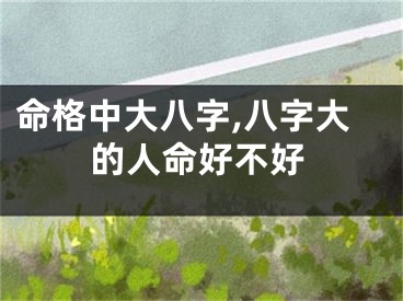 命格中大八字,八字大的人命好不好