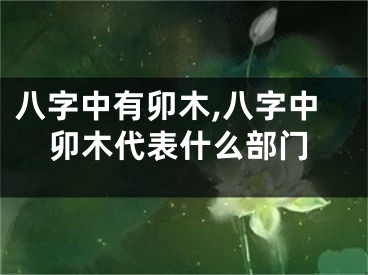 八字中有卯木,八字中卯木代表什么部门