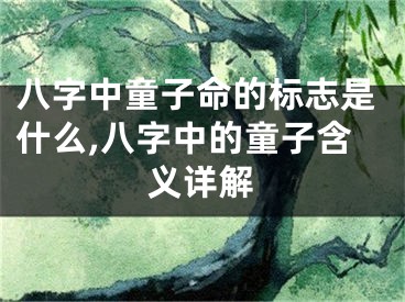 八字中童子命的标志是什么,八字中的童子含义详解