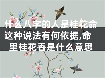 什么八字的人是桂花命这种说法有何依据,命里桂花香是什么意思