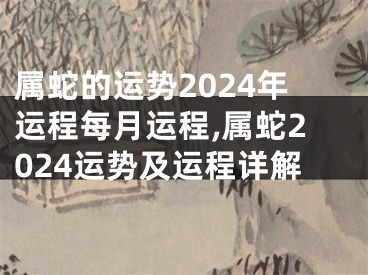 属蛇的运势2024年运程每月运程,属蛇2024运势及运程详解