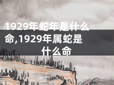 1929年蛇年是什么命,1929年属蛇是什么命