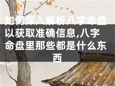 如何深入解析八字命盘以获取准确信息,八字命盘里那些都是什么东西