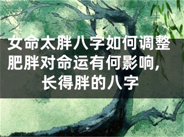 女命太胖八字如何调整肥胖对命运有何影响,长得胖的八字