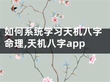 如何系统学习天机八字命理,天机八字app