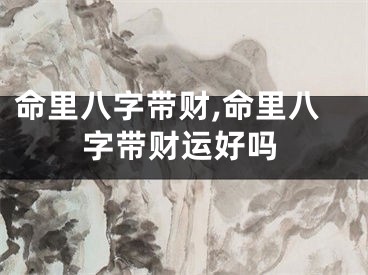 命里八字带财,命里八字带财运好吗