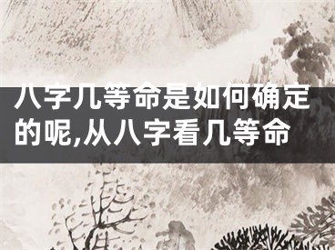 八字几等命是如何确定的呢,从八字看几等命