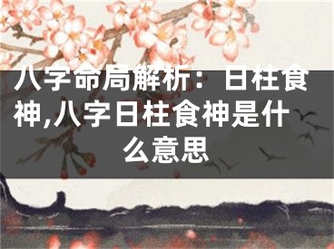 八字命局解析：日柱食神,八字日柱食神是什么意思