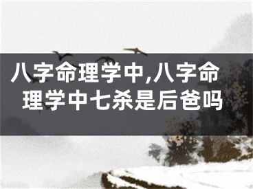 八字命理学中,八字命理学中七杀是后爸吗
