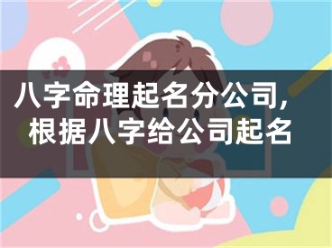 八字命理起名分公司,根据八字给公司起名