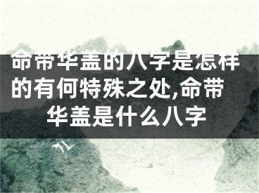 命带华盖的八字是怎样的有何特殊之处,命带华盖是什么八字