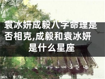 袁冰妍成毅八字命理是否相克,成毅和袁冰妍是什么星座