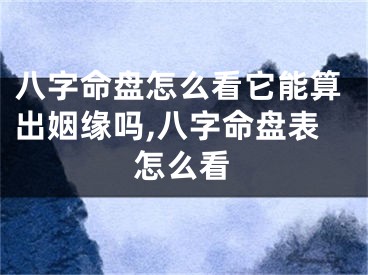 八字命盘怎么看它能算出姻缘吗,八字命盘表怎么看