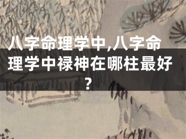 八字命理学中,八字命理学中禄神在哪柱最好?