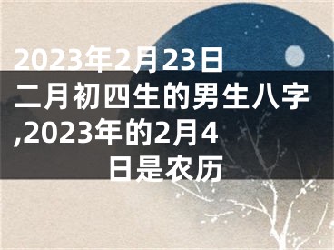 2023年2月23日二月初四生的男生八字,2023年的2月4日是农历