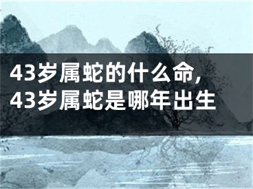 43岁属蛇的什么命,43岁属蛇是哪年出生