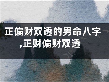 正偏财双透的男命八字,正财偏财双透