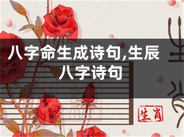 八字命生成诗句,生辰八字诗句