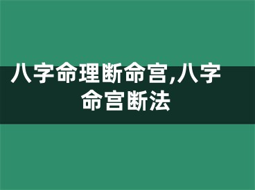 八字命理断命宫,八字命宫断法