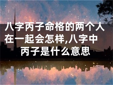 八字丙子命格的两个人在一起会怎样,八字中丙子是什么意思