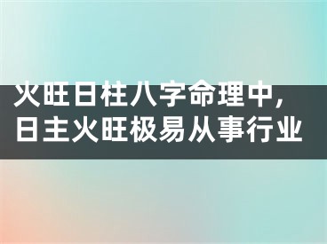 火旺日柱八字命理中,日主火旺极易从事行业