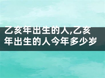 乙亥年出生的人,乙亥年出生的人今年多少岁