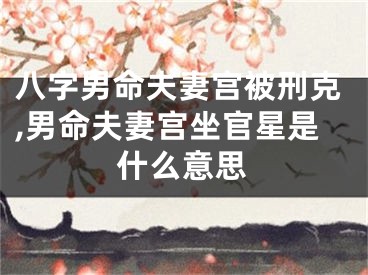 八字男命夫妻宫被刑克,男命夫妻宫坐官星是什么意思
