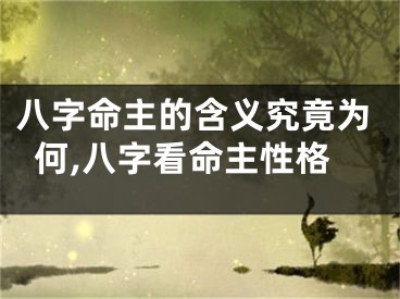 八字命主的含义究竟为何,八字看命主性格