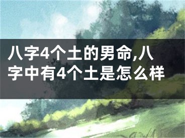 八字4个土的男命,八字中有4个土是怎么样