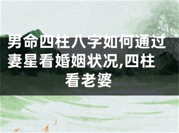 男命四柱八字如何通过妻星看婚姻状况,四柱看老婆