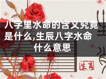 八字里水命的含义究竟是什么,生辰八字水命什么意思