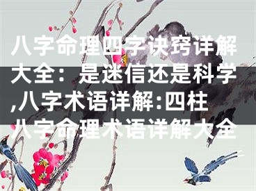 八字命理四字诀窍详解大全：是迷信还是科学,八字术语详解:四柱八字命理术语详解大全