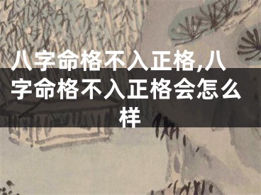 八字命格不入正格,八字命格不入正格会怎么样