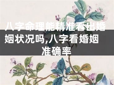 八字命理能精准看出婚姻状况吗,八字看婚姻准确率