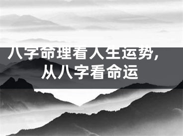 八字命理看人生运势,从八字看命运