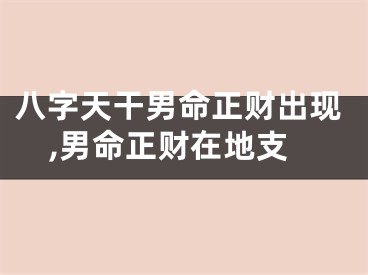 八字天干男命正财出现,男命正财在地支