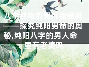 八字纯阳的男性命硬吗——探究纯阳男命的奥秘,纯阳八字的男人命里有老婆吗