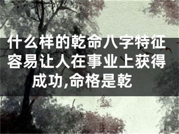 什么样的乾命八字特征容易让人在事业上获得成功,命格是乾