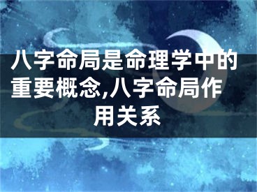 八字命局是命理学中的重要概念,八字命局作用关系