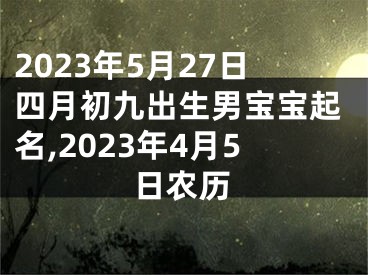 2023年5月27日四月初九出生男宝宝起名,2023年4月5日农历