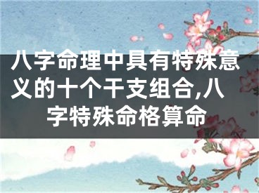 八字命理中具有特殊意义的十个干支组合,八字特殊命格算命