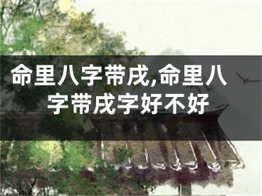 命里八字带戌,命里八字带戌字好不好